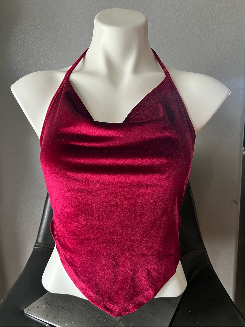 SHEIN Burgundy Velvet  Top size Medium.